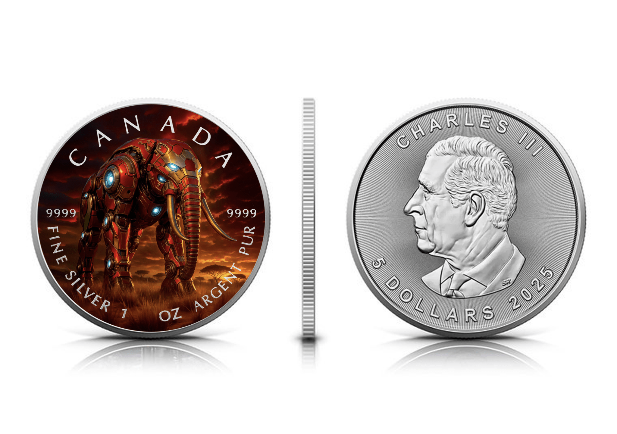 2025 Canada Maple Big Five Iron Elephant 1oz .9999 Silver - Captain’s Chest Bullion