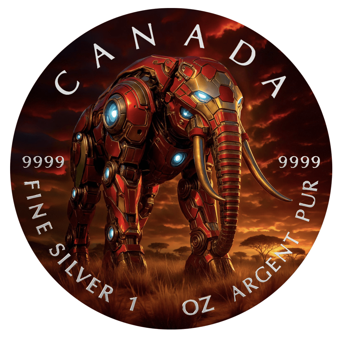 2025 Canada Maple Big Five Iron Elephant 1oz .9999 Silver - Captain’s Chest Bullion