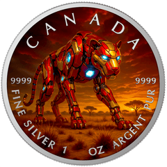 2025 Canada Maple Big Five Iron Leopard 1oz .9999 Silver