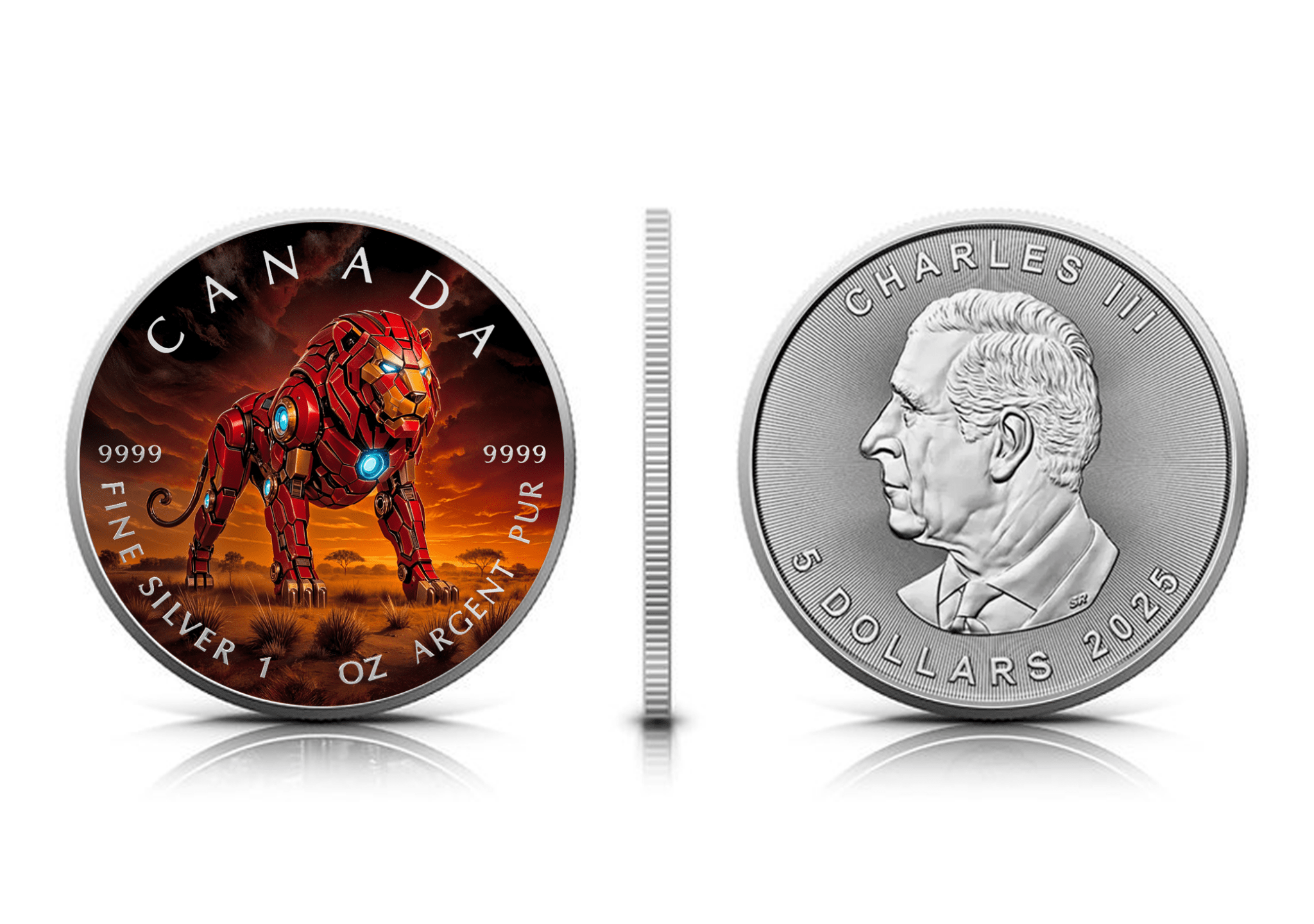 2025 Canada Maple Big Five Iron Lion 1oz .9999 Silver - Captain’s Chest Bullion