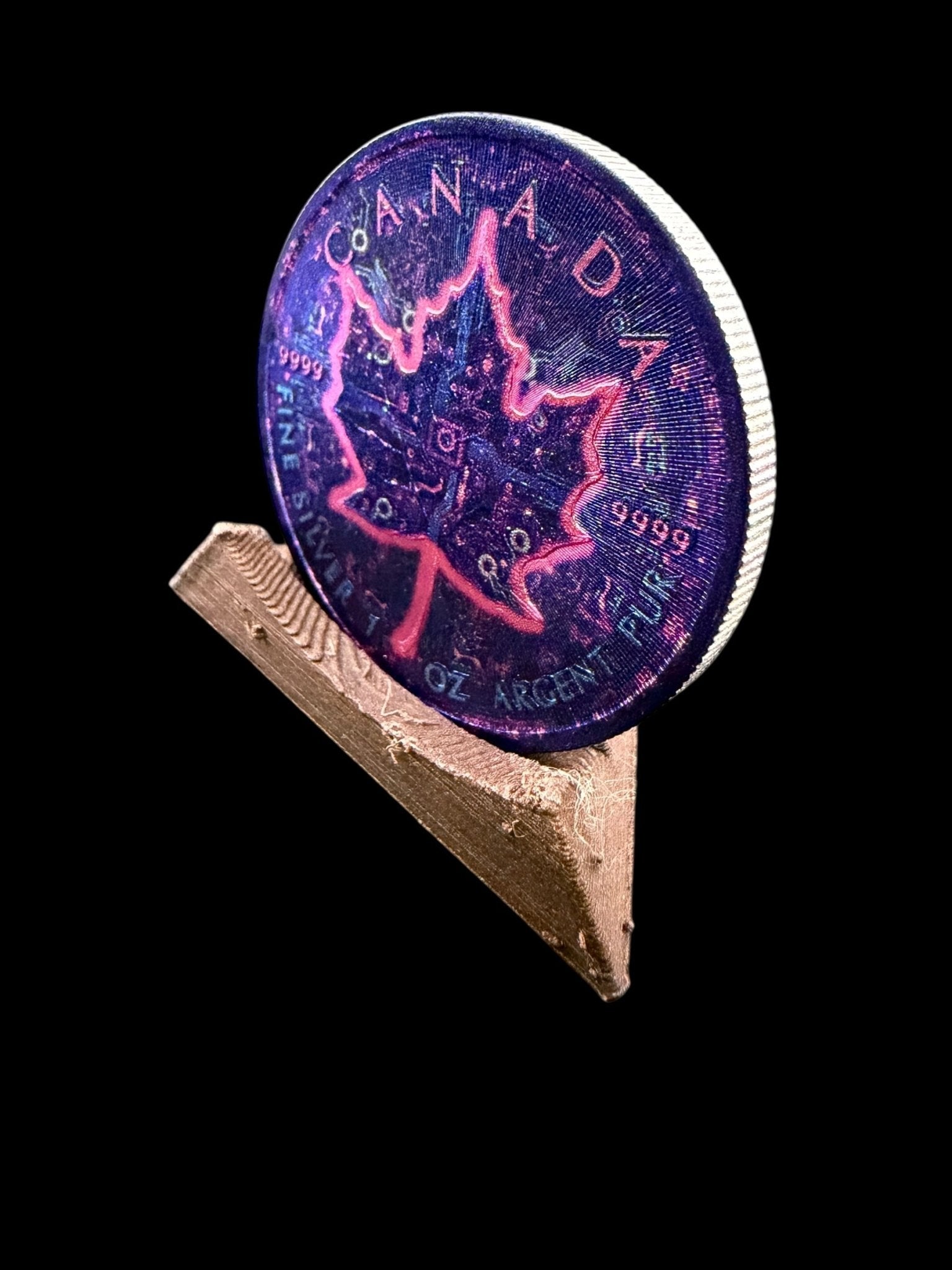 2025 Canada Maple Colorized Tech Noir .9999 Silver Coin - Captain’s Chest Bullion