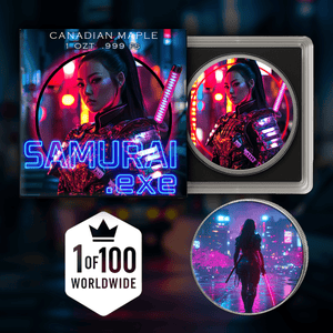 2025 Canada Maple Samurai Edition .9999 Silver Coin Colorized - Captain’s Chest Bullion