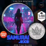 2025 Canada Maple Samurai Edition .9999 Silver Coin Colorized - Captain’s Chest Bullion