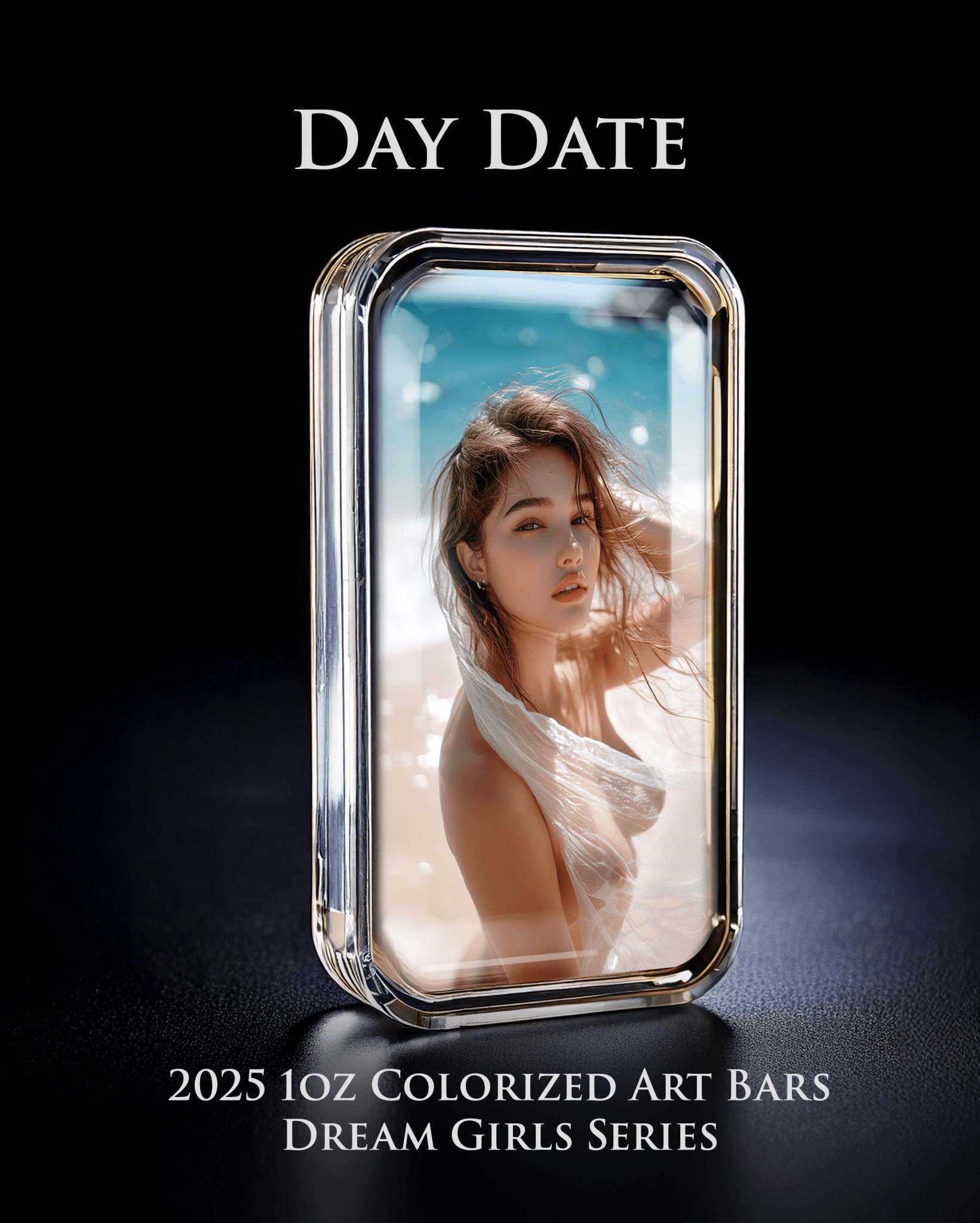 2025 Colorized 1oz .999 Silver Art Bar Dream Girl Series "Day Date" - Captain’s Chest Bullion