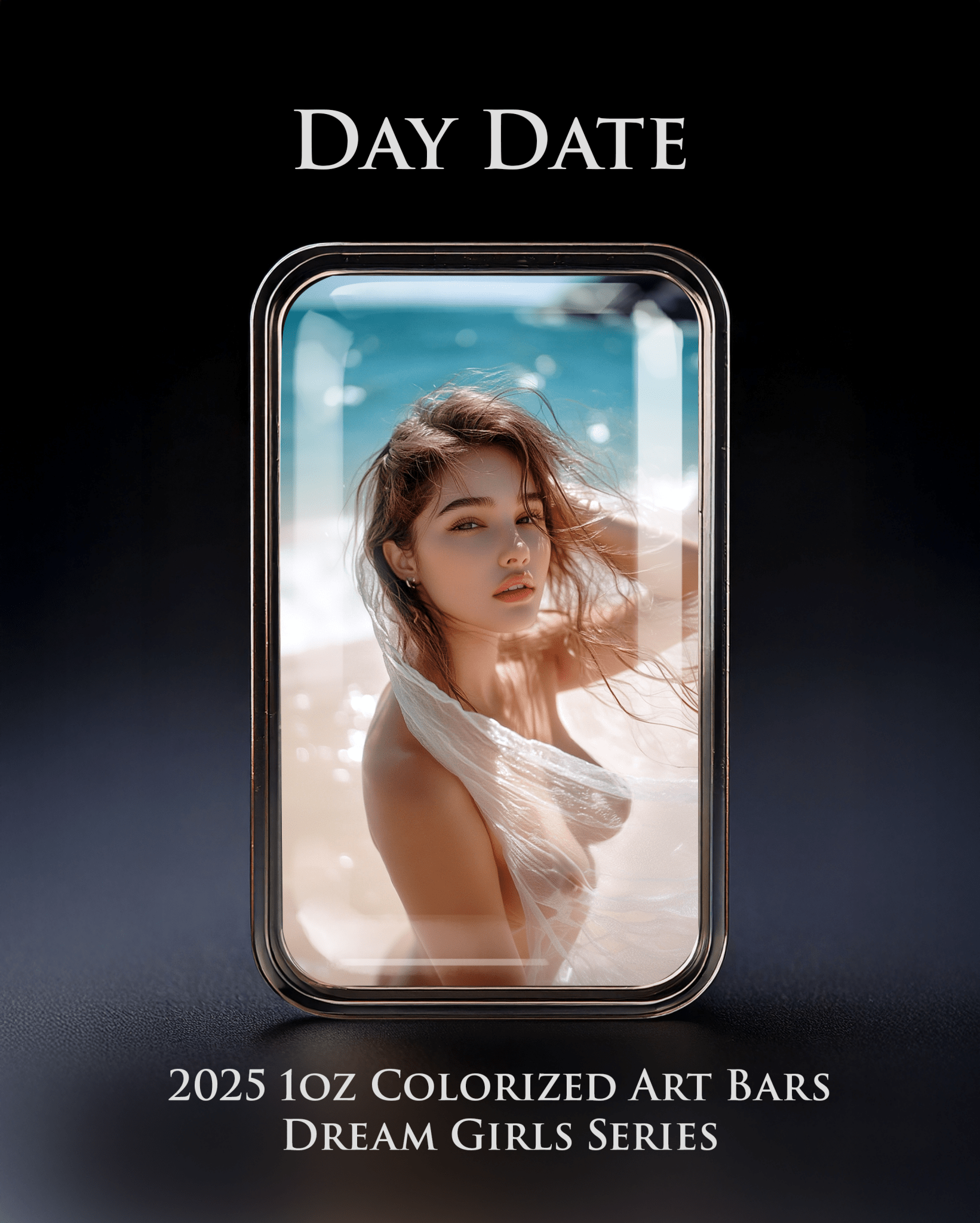 2025 Colorized 1oz .999 Silver Art Bar Dream Girl Series "Day Date" - Captain’s Chest Bullion