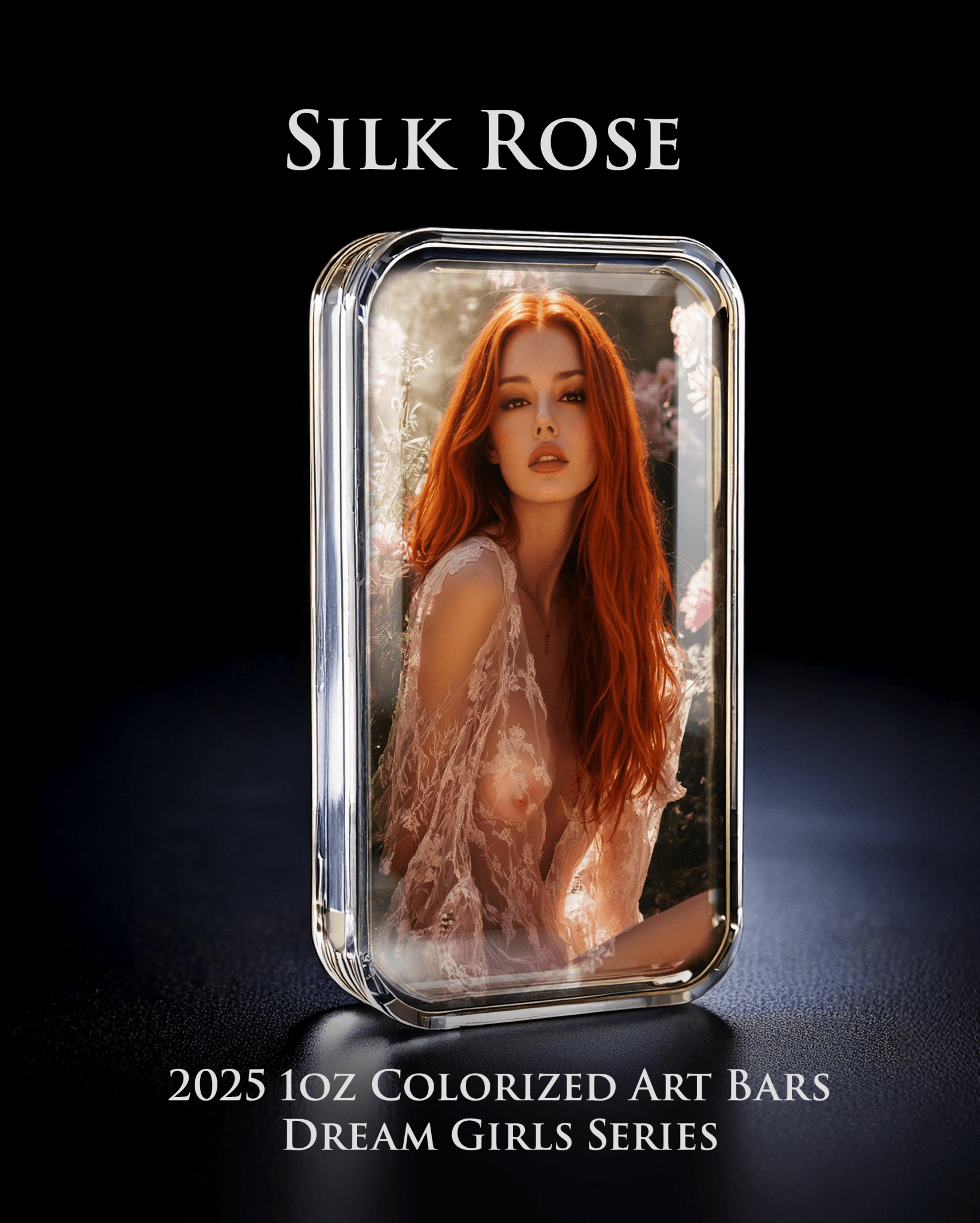 2025 Colorized 1oz .999 Silver Art Bar Dream Girl Series "Silk Rose" - Captain’s Chest Bullion