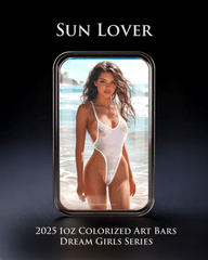 2025 Colorized 1oz .999 Silver Art Bar Dream Girl Series 