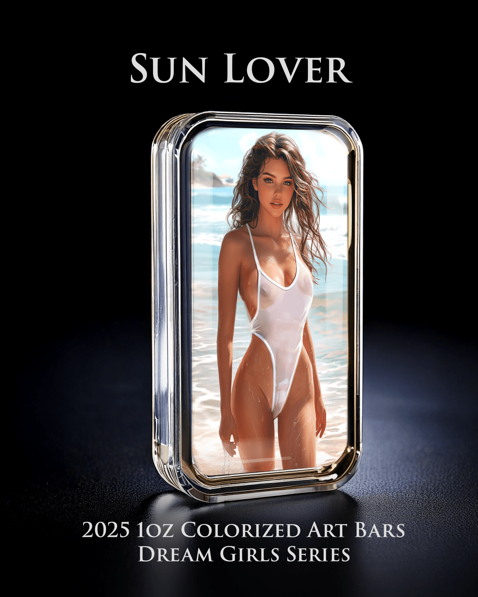 2025 Colorized 1oz .999 Silver Art Bar Dream Girl Series "Sun Lover" - Captain’s Chest Bullion
