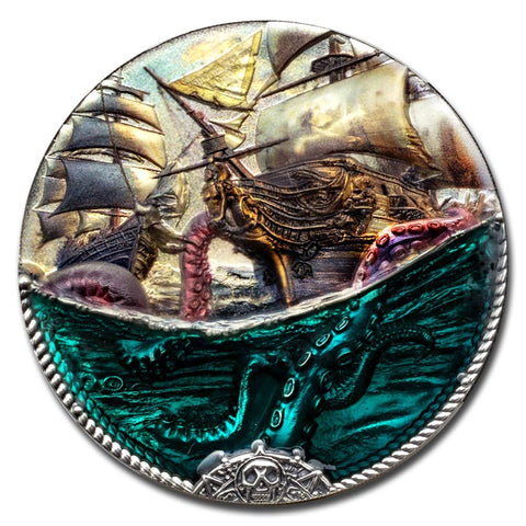 2025 Cook Islands Sea Monster Underwater Fantasy 3oz Silver Coin