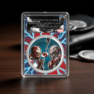 2025 Enhanced Pamp Ironman Vs. Ultron 1oz .999 Silver Coin in Slab - Captain’s Chest Bullion