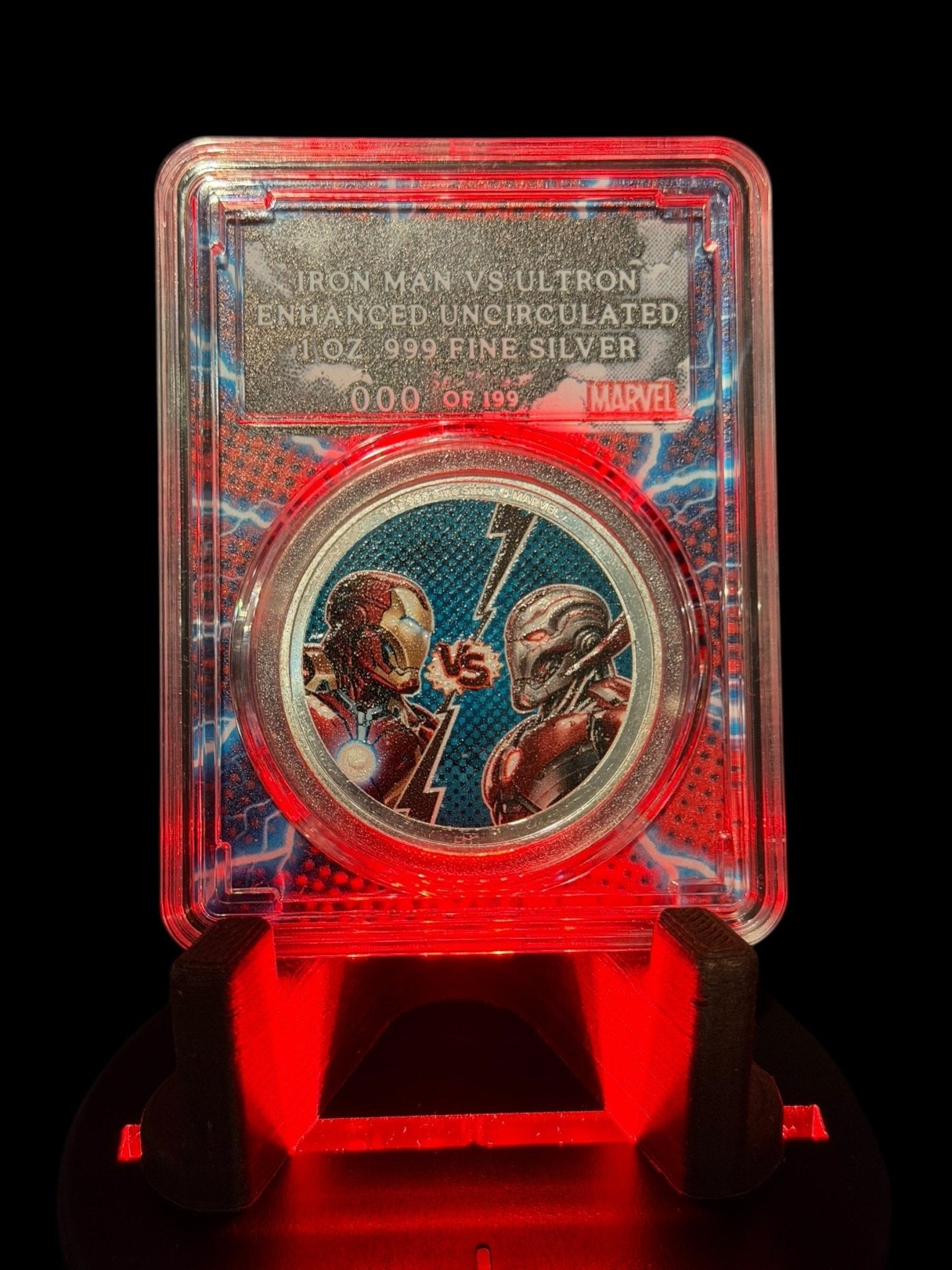 2025 Enhanced Pamp Ironman Vs. Ultron 1oz .999 Silver Coin in Slab - Captain’s Chest Bullion