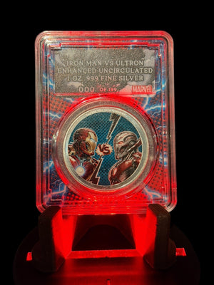 2025 Enhanced Pamp Ironman Vs. Ultron 1oz .999 Silver Coin in Slab - Captain’s Chest Bullion
