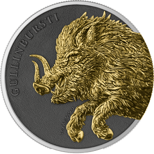 2025 Germania Beasts Gullinbursti Geminus 2 x 1 oz Silver Gilded Coin - Captain’s Chest Bullion