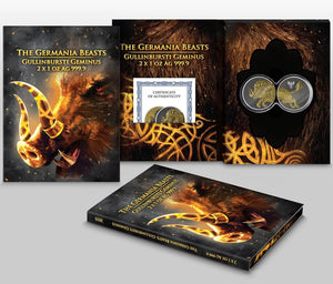 2025 Germania Beasts Gullinbursti Geminus 2 x 1 oz Silver Gilded Coin - Captain’s Chest Bullion