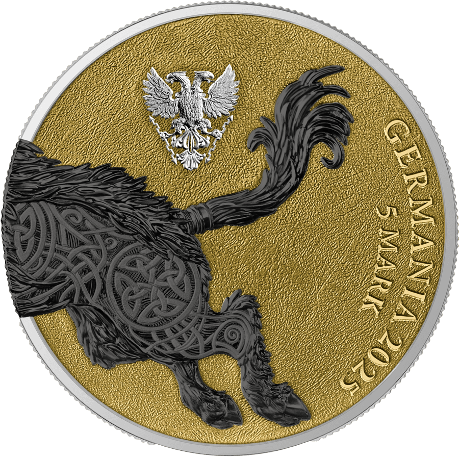 2025 Germania Beasts Gullinbursti Geminus 2 x 1 oz Silver Gilded Coin - Captain’s Chest Bullion