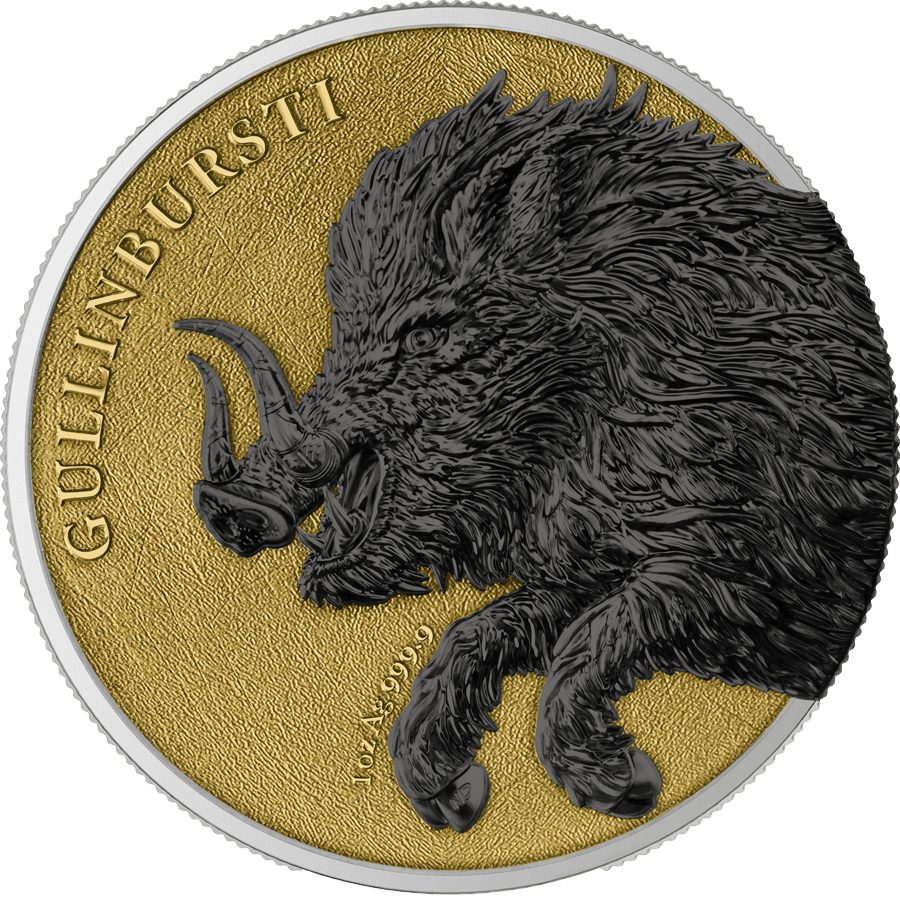2025 Germania Beasts Gullinbursti Geminus 2 x 1 oz Silver Gilded Coin - Captain’s Chest Bullion