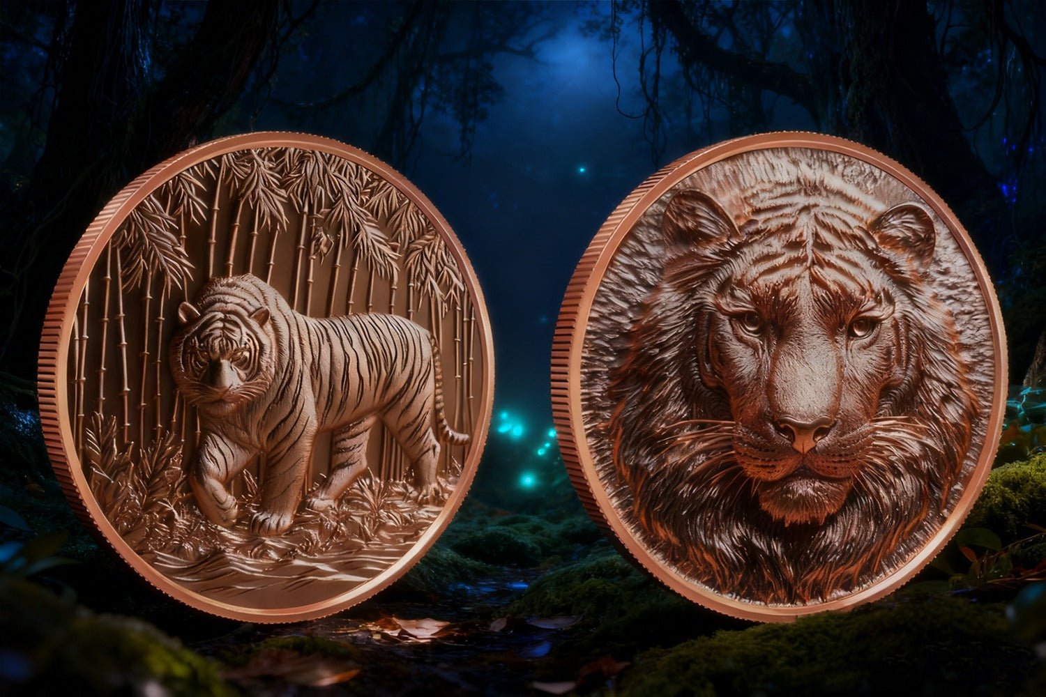 2025 Nature Tiger Hi Relief Proof and Enhanced Finish 5oz .999 Fine Copper - Captain’s Chest Bullion