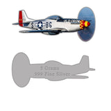 2025 P - 51 Mustang Fully Shaped Silver 5 grams .999 Silver Colorized in Card - Captain’s Chest Bullion