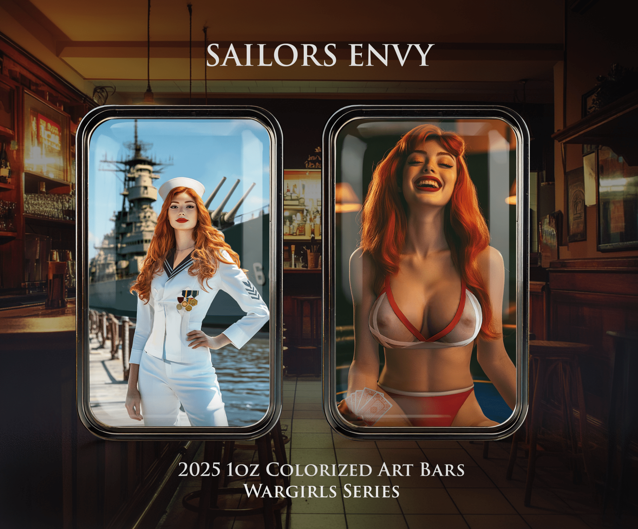 2025 "Sailors Envy" Daytime Playtime Themed Colorized Art Bars 1oz .999 Silver - Captain’s Chest Bullion