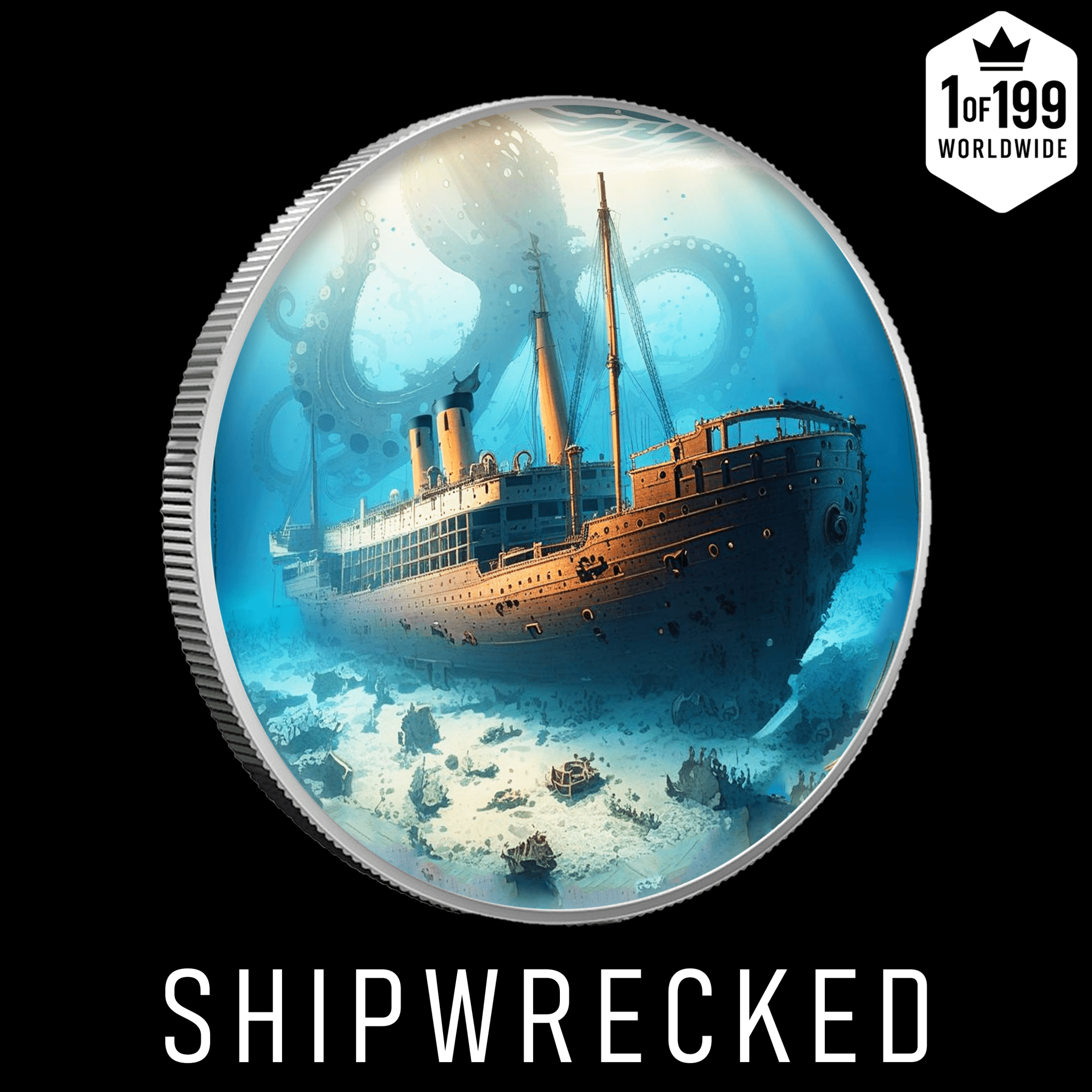 2025 Shipwrecked Tilawa 1oz .999 Silver Colorized Coin - Captain’s Chest Bullion