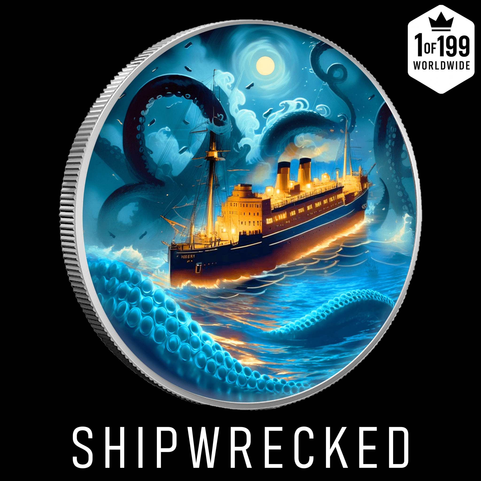 2025 Shipwrecked Tilawa 1oz .999 Silver Colorized Coin - Captain’s Chest Bullion