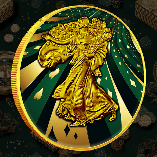 2025 Silver Eagle Gold Gilded High Roller 1oz Colorized .999