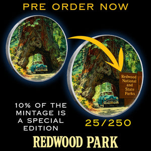 2025 Silver Eagle National Park Series "Redwood" Colorized 1oz .999 Silver Coin - Captain’s Chest Bullion