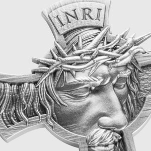 2025 Tchad 1oz .999 Antique Shaped Silver Jesus Cross - Captain’s Chest Bullion