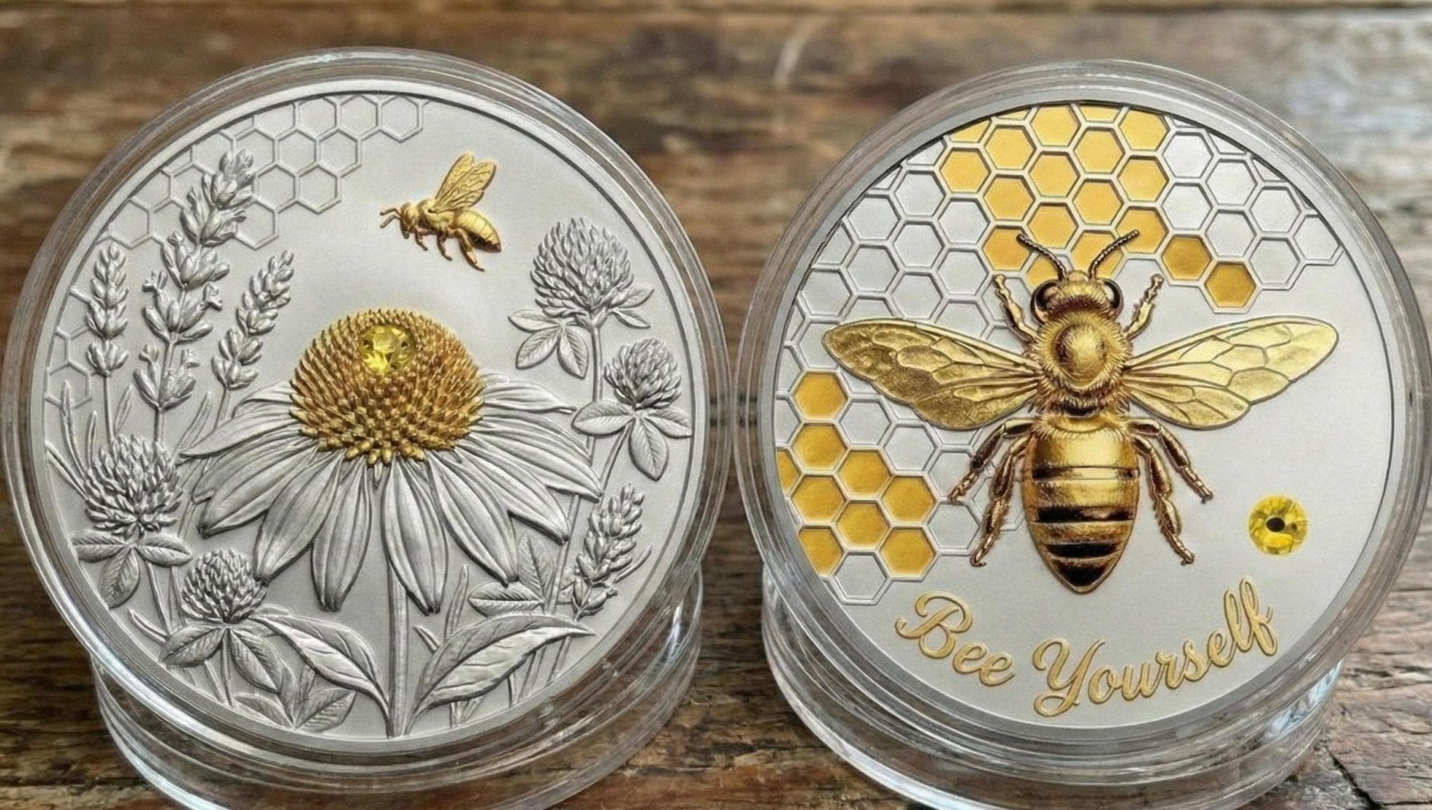 2026 Bee Yourself Silver & Gold Gilded 1oz ADVP .999 Fine Copper Core Collectible Medal - Captain’s Chest Bullion