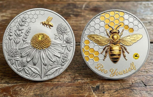 2026 Bee Yourself Silver & Gold Gilded 1oz ADVP .999 Fine Copper Core Collectible Medal - Captain’s Chest Bullion
