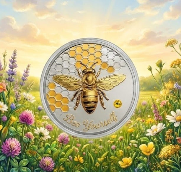 2026 Bee Yourself Silver & Gold Gilded 1oz ADVP .999 Fine Copper Core Collectible Medal - Captain’s Chest Bullion