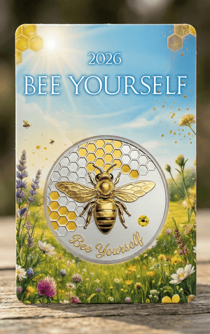 2026 Bee Yourself Silver & Gold Gilded 1oz ADVP .999 Fine Copper Core Collectible Medal - Captain’s Chest Bullion