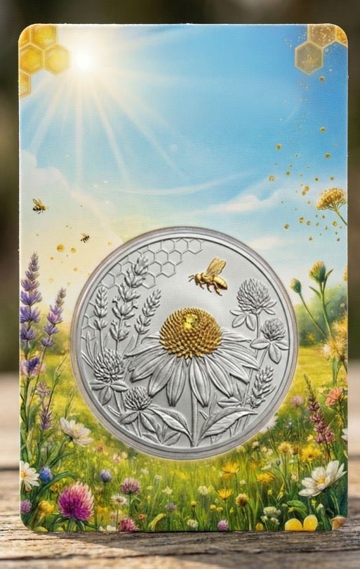 2026 Bee Yourself Silver & Gold Gilded 1oz ADVP .999 Fine Copper Core Collectible Medal - Captain’s Chest Bullion