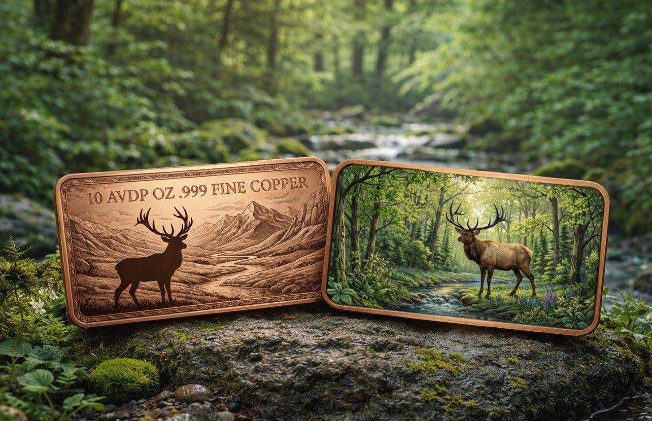 2026 Elk 10oz AVDP .999 Fine Copper Bar - Captain’s Chest Bullion