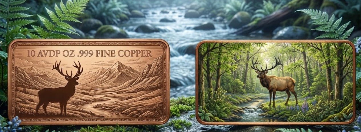 2026 Elk 10oz AVDP .999 Fine Copper Bar - Captain’s Chest Bullion