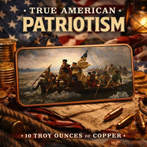 2026 George Washington Crosses the Delware 10oz AVDP .999 Fine Copper Bar - Captain’s Chest Bullion