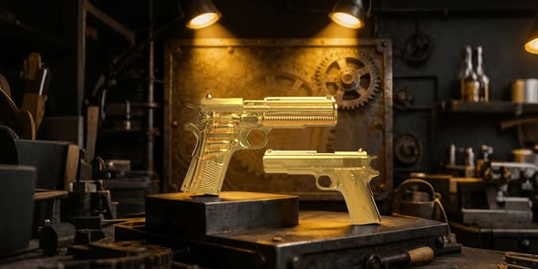 2026 Liberia 3D XL Shaped M1911 Pistol 8g .999 Silver Blind Box - Captain’s Chest Bullion