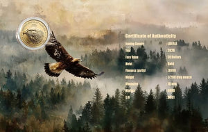 2026 Liberia American Gold Eagle 1/200 oz .9999 Gold Coin in Card - Captain’s Chest Bullion