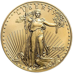 2026 Liberia American Gold Eagle 1/200 oz .9999 Gold Coin in Card - Captain’s Chest Bullion