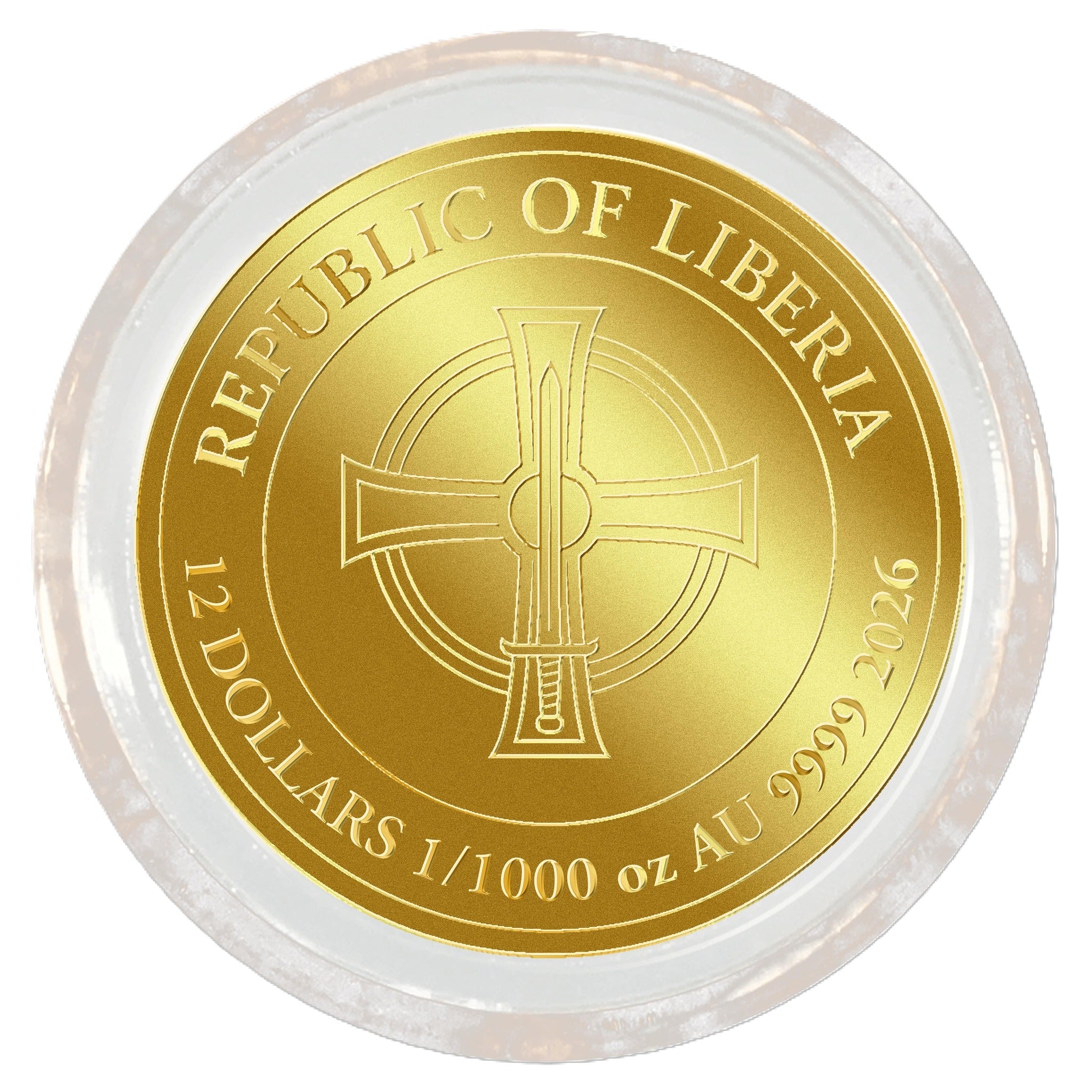 2026 Liberia Archangel Michael 1/1000 oz .9999 Gold Coin in Card - Captain’s Chest Bullion