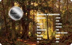 2026 Liberia Kookaburra 1/1000 oz .999 Platinum Coin in Card - Captain’s Chest Bullion