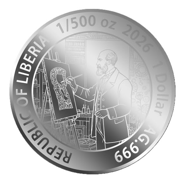 2026 Liberia Lady with a Fan 1/500 oz .999 Silver Coin in Card - Captain’s Chest Bullion