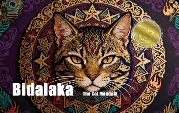 2026 Liberia Mandala The Cat 1/200 oz .9999 Gold Coin in Card - Captain’s Chest Bullion