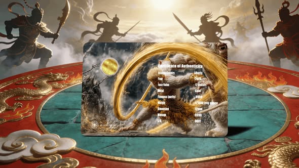 2026 Liberia Monkey King Sun Wukong 1/1000 oz .9999 Gold Coin in Card - Captain’s Chest Bullion