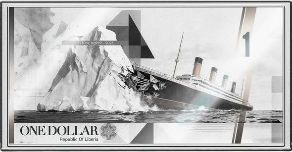 2026 Liberia RMS Titanic 1/10 oz .999 Silver Note - Captain’s Chest Bullion
