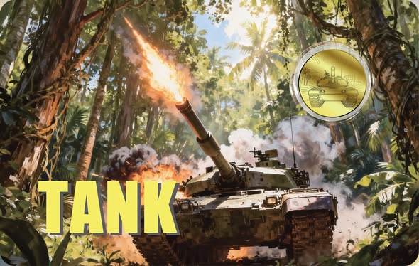 2026 Liberia Tank 1/1000 oz .9999 Gold Coin in Card - Captain’s Chest Bullion