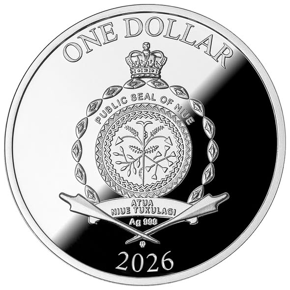 2026 Niue 14.14 g Football .999 Silver Coin - Captain’s Chest Bullion