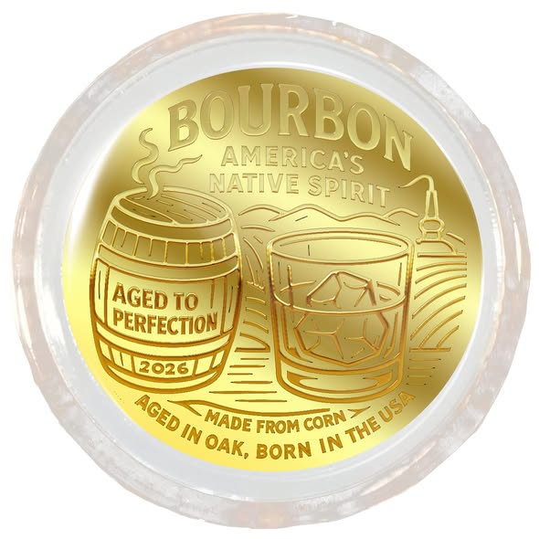 2026 Niue Bourbon 1/1000 oz .9999 Gold Coin in Card - Captain’s Chest Bullion