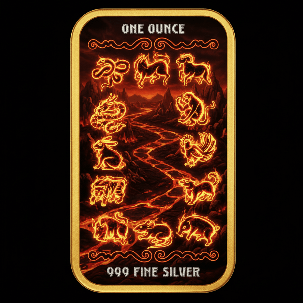 2026 Pamp Year of the Horse "Wildfire Edition" 1oz .999 Silver Bar - Captain’s Chest Bullion