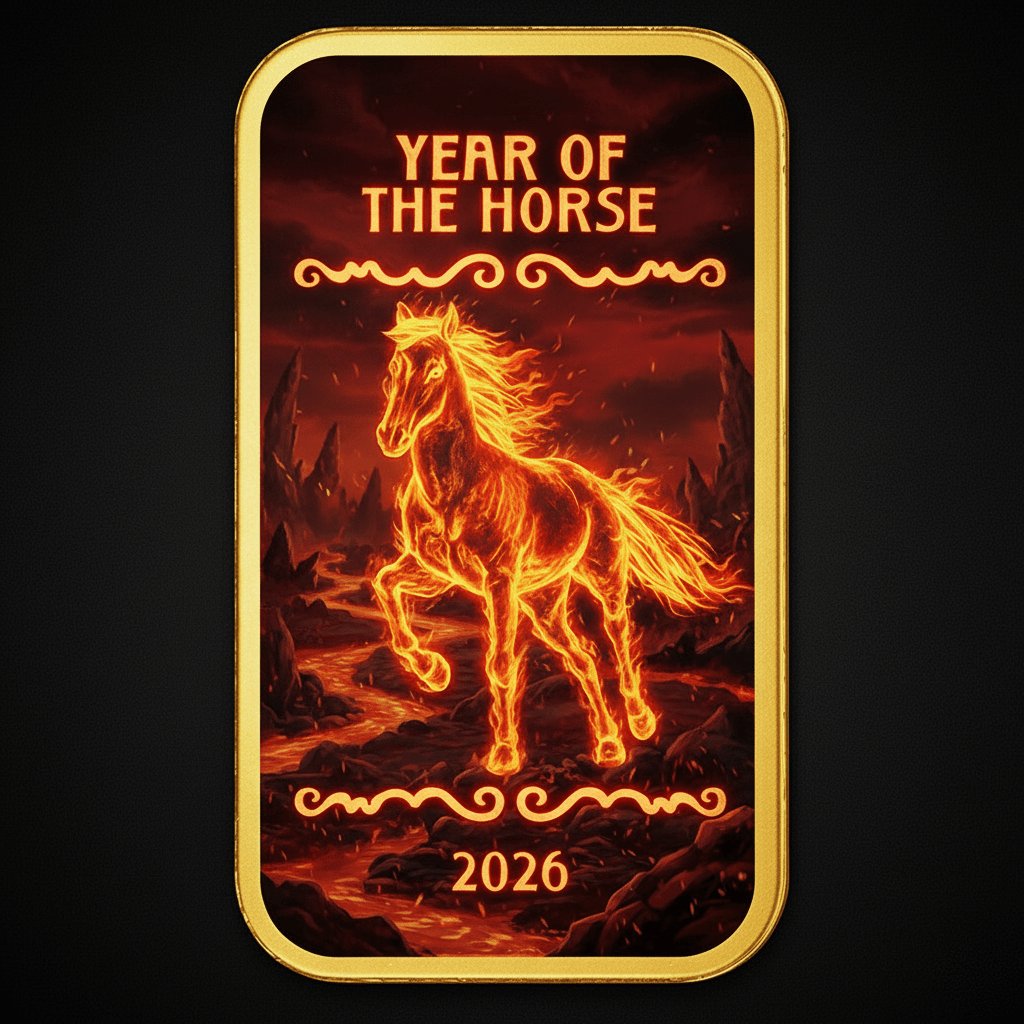 2026 Pamp Year of the Horse "Wildfire Edition" 1oz .999 Silver Bar - Captain’s Chest Bullion